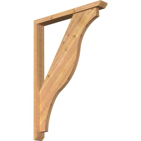 Ekena Millwork Funston Slat Smooth Bracket w/ Offset Brace, Western Red Cedar, 3 1/2"W x 28"D x 40"H BKT0402X28X40FST06SWR
